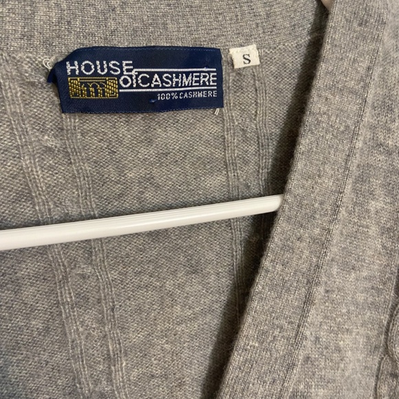 House of Cashmere Cardigans bundle of 2 tan and one gray cardigan 100& chasmere - Picture 11 of 13